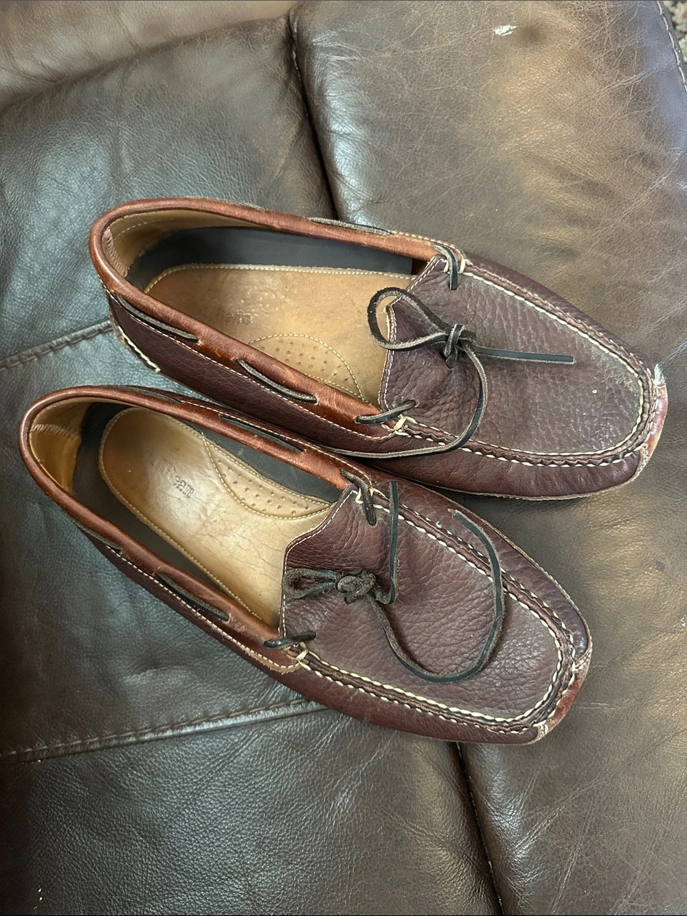 L.L. Bean Men's Brown Leather Boat Shoes